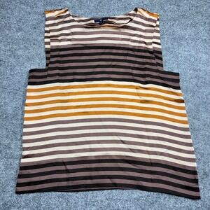 Gap Multi-colored Striped Sleeveless Blouse Women's Sz.6 Brown